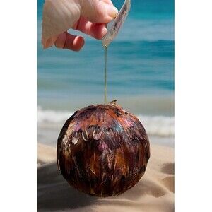 Midwest Feathered Round Ornament Approx 12" Diameter Seasons of Cannon Falls